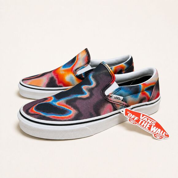 Vans Other - Vans Classic Slip-On Dark Aura Sneakers Men's 8.5 Women's 10 Multi Color NWT